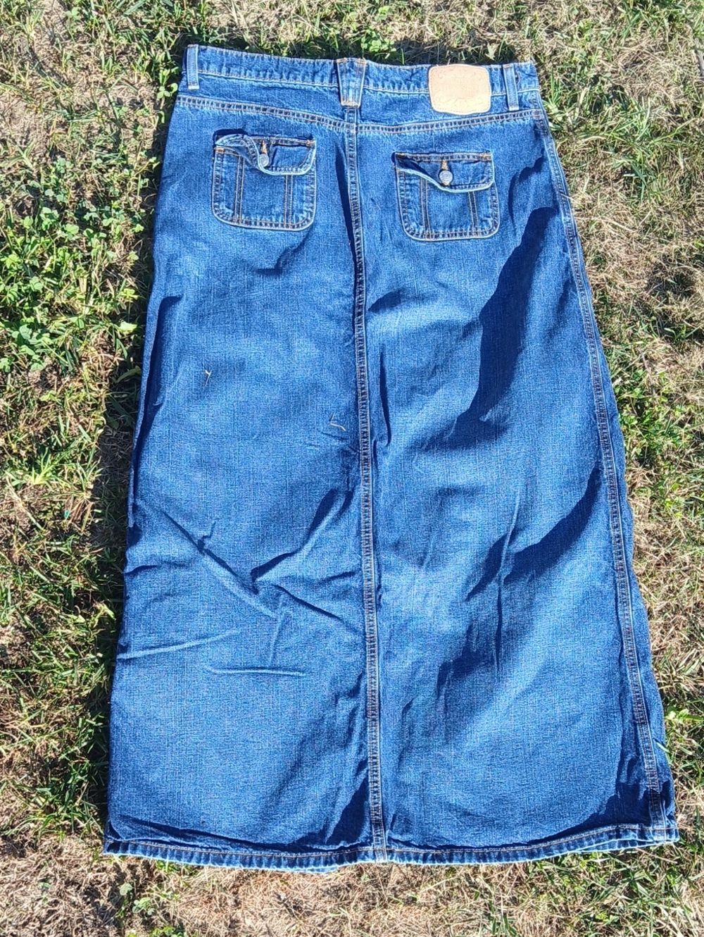 Vintage 90s Polo Ralph Lauren Maxi Jean Skirt Denim A Line - Picture 4 of 6